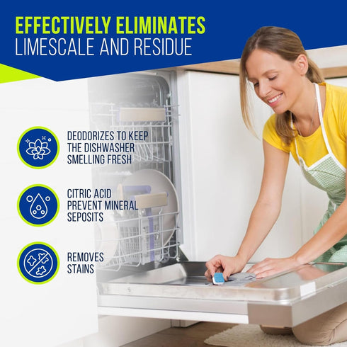 Dishwasher Cleaner Tablets 26 Pack - Deep Cleaning, Limescale & Mineral Remover, Compatible with All Dishwashers - Bosch, Samsung, Whirlpool, LG, ...