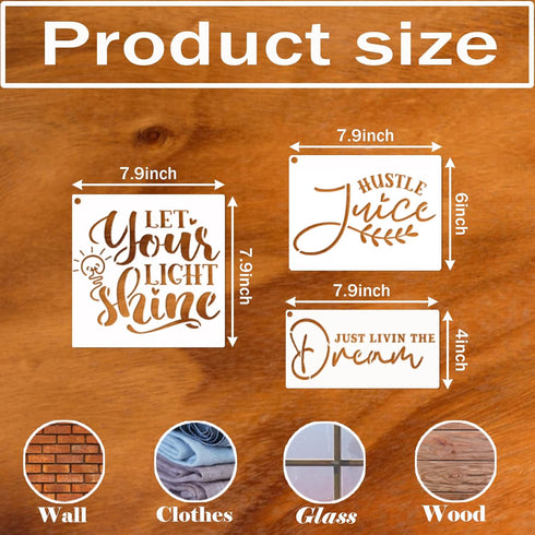 Word Stencils for Painting On Wood Sign Canvas Fabric, Reusable Welcome Farmhouse Burning Inspirational Art Craft Paint Stencil for Shirt Family F...