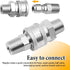 2 Sets 1/4 Inch NPT Stainless Steel Pressure Washer Quick Connect Plug Coupler Kit, Male and Female Fittings with Internal and External Threads...