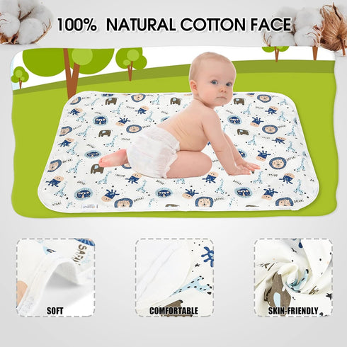 Baby Diaper Changing Pad, 21 5/8" x 31.5" Waterproof Changing Pad Liners - Reusable Soft and Absorbent Portable Changing Mat(Giraffe1PCS)...