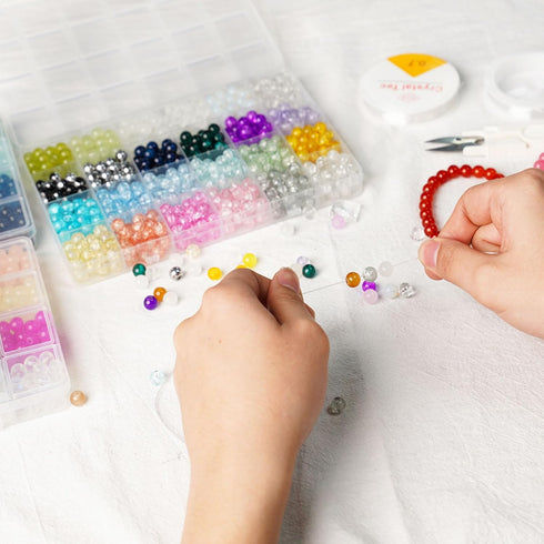 145pcs Glass Beads, 8mm Glass Beads for Barcelet and Jewelry Making DIY Crafts (Black)...