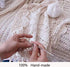 Beige Handmade Crochet Cotton Table Cloth Lace Doilies Square Lace Tablecloths 24 Inches....