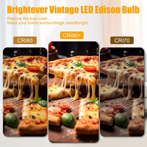 Brightever Vintage LED Edison Bulbs Dimmable 60W Equivalent, 7W 900Lm 2700K Warm White, ST58 Antique Filament Edison Bulbs, E26 Medium Socket, CRI...