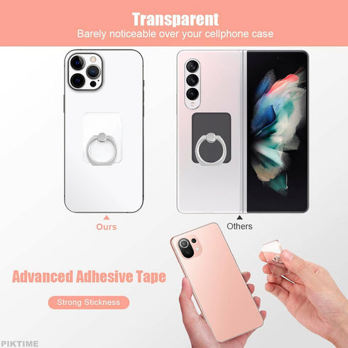 Cell Phone Ring Holder Finger Kickstand - 4Pcs Cell Phone Case Ring Stand 360 Rotation Phone Holder Clear Popsockets with Finger Ring - iPad Kicks...