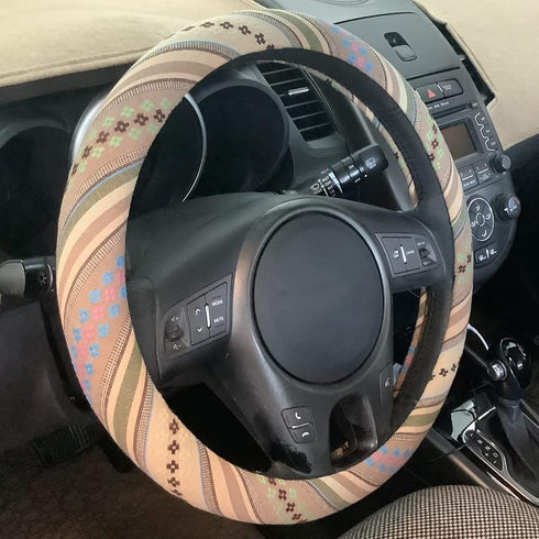 Boho Steering Wheel Cover for Women Men Baja Blanket Enthic Car Steering Wheel Cover Ethnic Car SUV Wheel Protector, Breathable, Anti-Slip, Odorle...