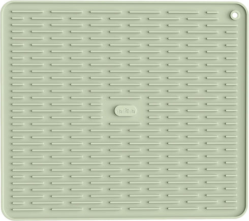 ME.FAN Silicone Dish Drying Mat for Kitchen Counter, Dish Drying Pad for Sink, Refrigerator or Drawer, Countertop Protection Pad L - 18''×16'' - D...