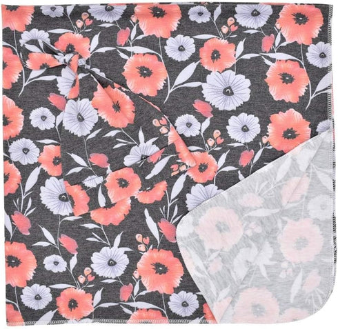 Floral Swaddle Blanket, Receiving Blankets Girl, Flower Swaddling Blanket, Pacifier Clip, Baby Swaddle Registry, Newborn Wrap Soft Snug Strethey B...