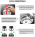 Kollea Butane Torch Lighter, Mini Kitchen Cooking Torch Lighter with Fuel Gauge & Continuous Flame Lock & Nozzle, Culinary Blow Creme Brulee Torch...