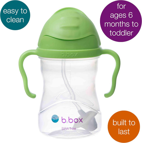 box Sippy Cup with Weighted Straw. Drink from any Angle, Leak Proof, Spill Proof, Easy Grip. BPA Free. For Babies 6m+ to Toddlers (Apple, 8oz)...