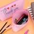 10 Pieces Cotton Canvas Makeup Bag with Bottom and Strap, Multi-Purpose Cosmetic Bag with Zipper Travel Toiletry Pouch, Blank DIY Craft Bag (Pink,...