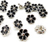 Enamel Black Plum Flower Shank Sewing Buttons 20 Pcs - 11.5mm, 15/32"...