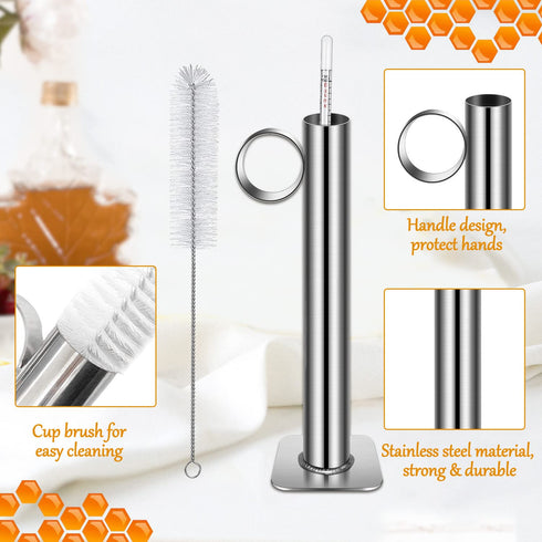 Maple Syrup Hydrometer Kit - Stainless Steel Test Cup, Baume and Brix Scale, Cleaning Brush, Maple Syrup Density Kit for Accurate Measurements of ...
