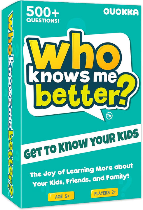 QUOKKA Fun Board Game for 8 10 Year Olds - Family Card Game for Kids Ages 6 7 & Adults - Who Knows Me Better | Guess Questions | Easy to Learn - G...