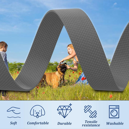 QRDA Dog Collar and Leash Set Silver Gray Adjustable Durable Nylon Pet Collars with Leashes Tactical Dog Leash Breakaway Dog Collar for Small/Medi...