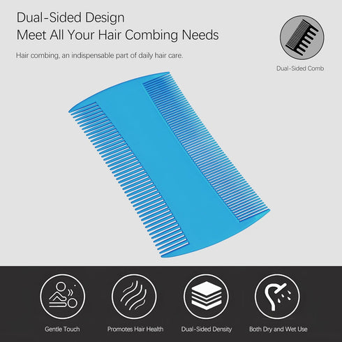 Double-Sided Pet Grooming Comb Set, 6-Pack Flea and Lice Combs with Rounded Teeth, Professional Dematting Tool for Pets...