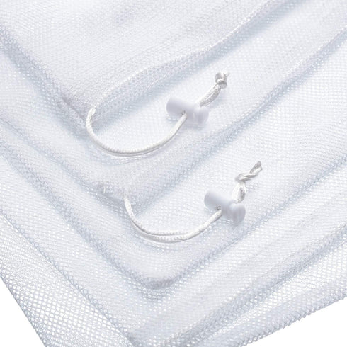 Frienda 6 Pieces Mesh Stuff Sack, 11 x 15 Inch Durable Nylon Drawstring Laundry Bag for Rinsing Beach Toys, Seashell Collecting, Mesh Bags and Tra...