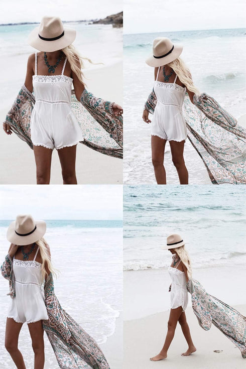 Zoye Chen Women's Loose Kimono Cardigan Floral Print Long Sleeve Cover Up Beach Coverups Bathing Suit for Women...