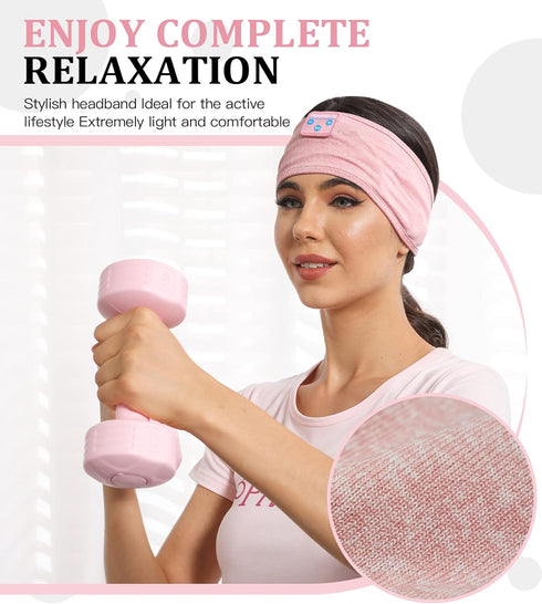 Perytong Sleep Headphones Adjustable Bluetooth Headband Soft Headphones Headband,Long Time Play Headphone Band with Built in Speakers Perfect for ...