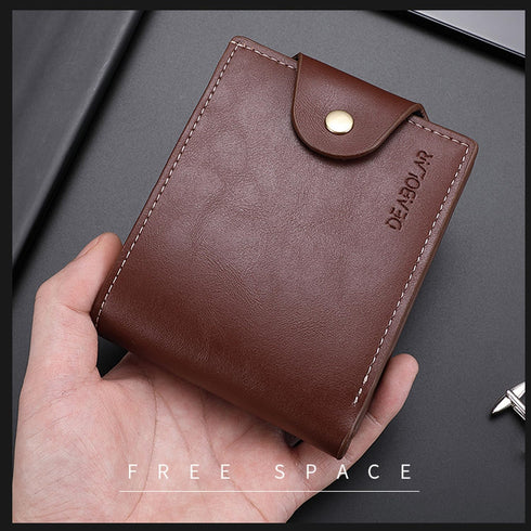 Men Wallet with Clip Black PU Material 3 Credit Card Holder 2 Money Pockets 1 Clear Window Suitable for Men Women Gifts without RFID Slim Small Wa...