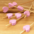 BambooMN 8.3 Inch Pink Heart Bamboo Food and Drink Pick Skewers for Catered Events, Holiday's, Restaurants or Buffets Party Supplies, 100 Pieces...