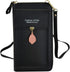 FuninCrea Crossbody Phone Bag, PU Shoulder Bag With Zipper, Mobile Phone Wallet Bags with Three Layers Metal Leaves...