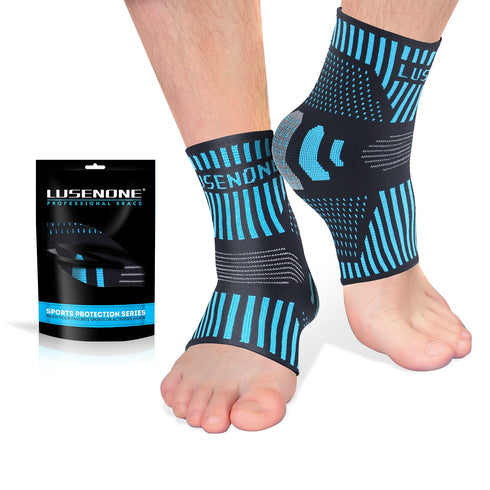 Lusenone Ankle Brace for Women & Men (Pair), Compression Ankle Sleeve- Best Ankle Support Socks for Plantar Fasciitis, Sprained Ankle, Achilles Te...