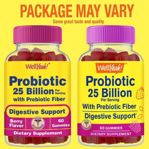 25 Billion Probiotics + Prebiotics Gummies - 12 Strains - Digestive Support, Gut Health, Immune Support Gummy - for Men and Women - Probiotics for...