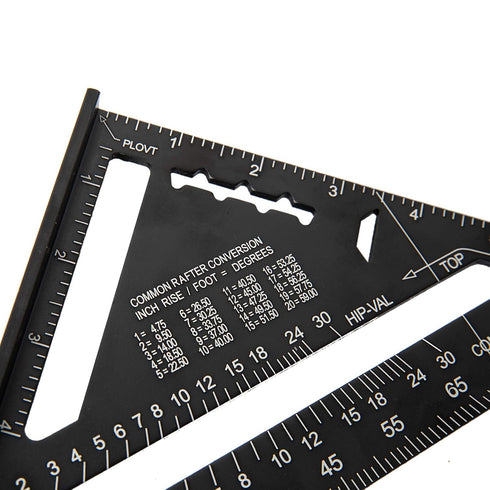 Beslands Aluminum 7-inch Rafter Square Carpenter Layout Tool Alloy Triangle Ruler Protractor ?Imperial?...