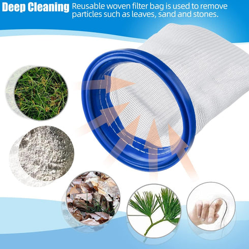2-Pack Pool Vacuum Cleaner Reusable Filter Bag for Pool Blaster Water Tech Max & Catfish Ultra Pool Vacuum Sand & Silt Cleaner Filter...