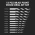 Metric Brad Point Wood Drill Bit Set, 12Pcs Drill Bit Set with Double Flutes Design for Carpenter Woodworking and All Types of Wood (3mm - 12mm)...