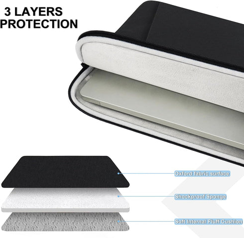 Laptop Case 15.6 inch, Shockproof Protective Computer Sleeve Cover with Accessories Pocket, Water Resistant Traveling Carrying Laptop Bag Compatib...