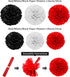WILLBOND 29 Pcs Red and Black Decorations Mouse Paper Decoration Fan Pom Pom Honeycomb Flower Tissue Tassel Garland Theme Party Supplies for Gradu...
