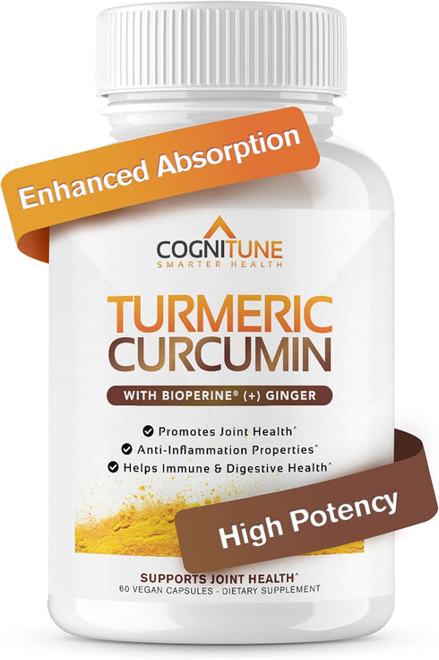 Organic Turmeric & Ginger Capsules - Turmeric Curcumin with Ginger & BioPerine, 95% Curcuminoids - Joint, Digestion, Immunity Support, Black Peppe...