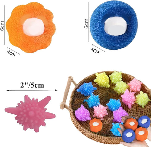 15 Packs Washer Balls, Reusable Tangle-Free Eco-Friendly Laundry Scrubbing Balls, Solid Colorful Laundry Washing Balls Enhance Your Machine Cleani...
