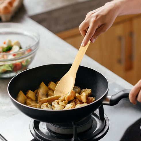 Wooden Spoons for Cooking 7-Piece - Kitchen Wooden Cooking Utensils Set with Holder Bamboo Wooden Spoons Spatula for Cooking Nonstick Bamboo Kitch...