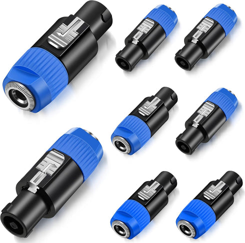 8 Pack NL4FC Speaker to 1/4 Adapter, Speaker Male to 1/4 inch TS Female Converter, 1/4 inch Female to NL4FC Male Connectors...