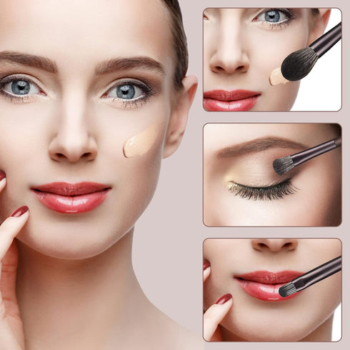DUAIU Makeup Brushes Set - 12Pcs Makeup Brushes Premium Synthetic Bristles Foundation Powder Flawless Face Brush Contour Concealers Eyeshadow Blus...