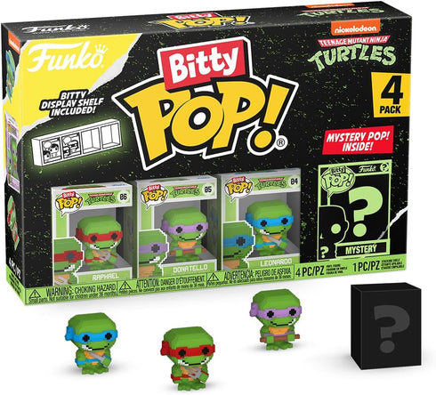 Funko Bitty Pop! Teenage Mutant Ninja Turtles Mini Collectible Toys 4-Pack - 8-Bit Raphael, 8-Bit Donatello, 8-Bit Leonardo & Mystery Chase Figure...