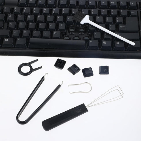 Key Cap Removal Tool, 7 Pcs Keycap Puller Kit Stainless Steel Keyboard Switch Puller Keyboard Remover Keyboard Cleaner Tools Set with Keyboard Bru...