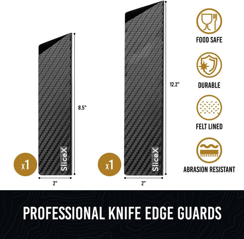 Knife Sheaths for Kitchen Knives 8"-12" Universal Knife Edge Guards Set | Knife Cover with Extra Strength | BPA-Free Knife Guards | Non-toxic and ...