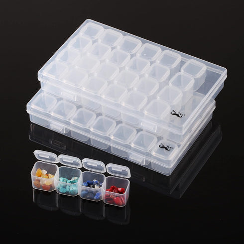 Mr. Pen- Diamond Painting Bead Storage Containers, 28 Grids, 2 Pack, Includes 160pcs Label Stickers, Diamond Art Bead BoxOrganizer...