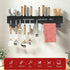 Kitchen Wall Mount Utensil Rack Utensil Wall Organizer for Spoons, Knives, Forks, Chopsticks, Cookware Cutlery Holder (Silver)...
