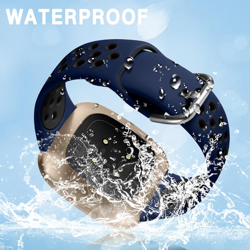 Getino Compatible with Fitbit Sense 2/ Sense Bands/Versa 4/ Versa 3 Bands Women Men, Waterproof Silicone Unique Accessories, Sport Band for Fitbit...