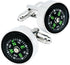 Actural Working Compass Cufflinks for Men In Gift Case Round Funny Men's Cufflinks Jewelry for Wedding Party Business Birthday Anniversary Dress...