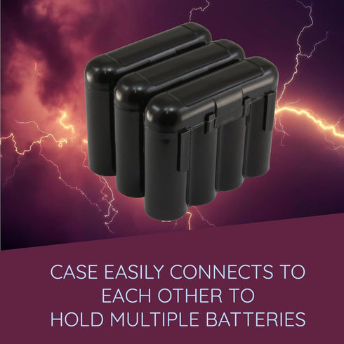 10 Pack AA/AAA / CR123A Black Battery Holder Storage Cases...