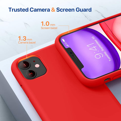 Miracase Compatible with iPhone 11 Phone Case, with Screen Protector, Liquid Silicone Gel Rubber Full Body Drop Protection Shockproof Cover Phone ...