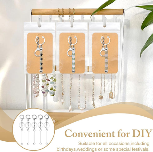ZYNERY 12 PCS Beadable Keychain Bars Set, Metal Keychain Bars with Keychain Display Cards, Beadable Keychain Bar Bulk...