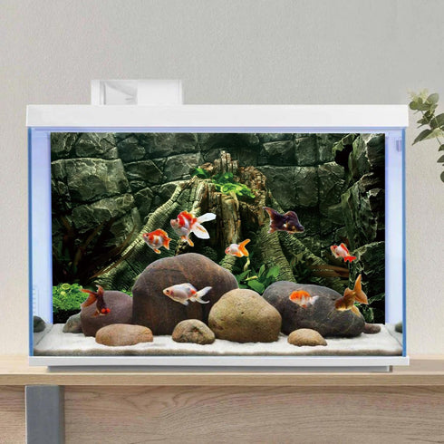 AWERT 36x24 inches Stone Aquarium Background River Bed & Lake Aquarium Vinyl Background Stone Fish Tank Background...