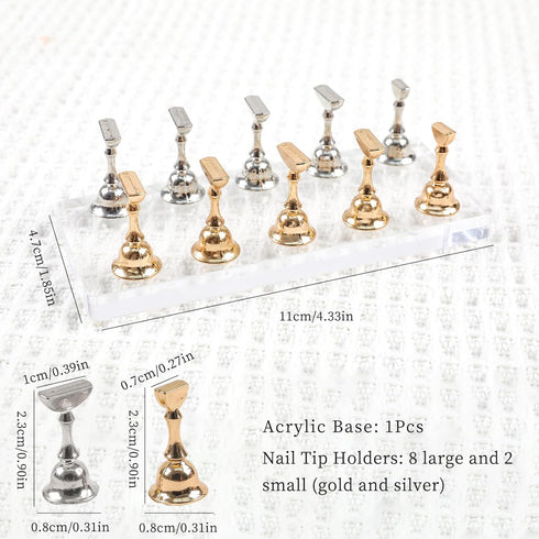 BQAN Nail Holder for Painting Nails, Transparent Acrylic Nail Stand for Press on / Fake Nail Tips Training / Nails Display with Reusable Adhesive ...