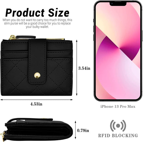 YINHEXI Womens Wallet Card Holder, Small Bifold RFID Blocking Purse, Cute Small Leather Pocket Wallet for Women, Girls, Ladies Mini Short Purse...